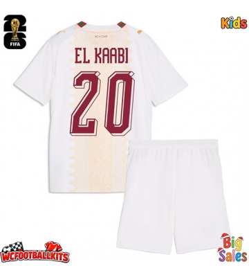 Morocco Ayoub El Kaabi #20 Replica Away Stadium Kit for Kids World Cup 2026 Short Sleeve (+ pants)
